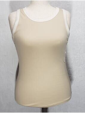 A New Day Tan Ribbed Tank Top XXL Scoop Neck Neutral Basic Plus